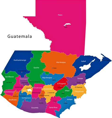 Guatemala Map of Regions and Provinces - OrangeSmile.com
