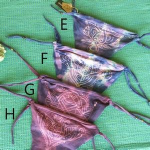 Bikini Set Swimsuit Bohemian Handmade Batik Tie Dye Swimsuit Red Sexy Handmade Print