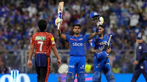 mi  srh highlights ipl  suryakumar  powers mi