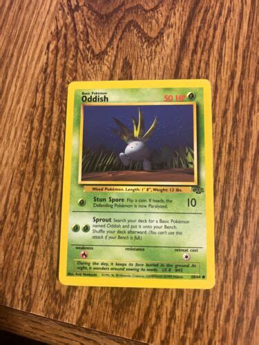 Pok Mon Tcg Oddish Jungle Regular Unlimited Common Lp Ebay