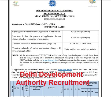 Delhi Development Authority Recruitment Start Vacancy