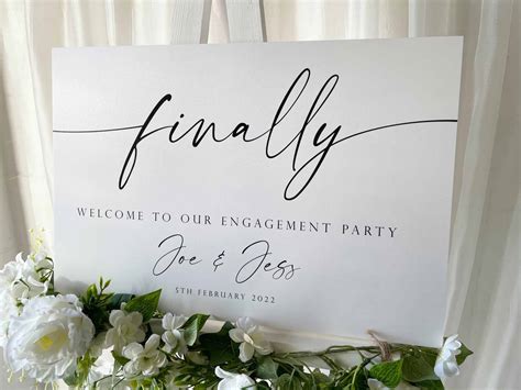 Personalised Engagement Party Sign Finally Mallys Crafts