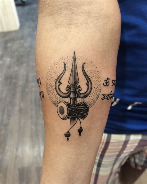 Trishul Tattoo With Script Armband By Bhavesh Kalma Om Tattoo Design