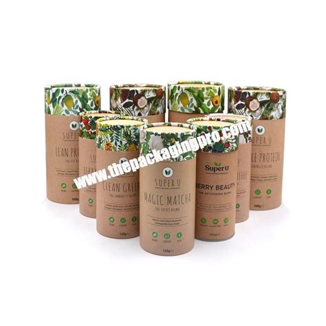 Eco Friendly Cardboard Food Grade Paper Tube For Collagen Protein