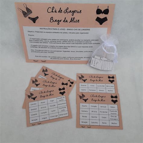 Brincadeira Bingo Para Ch De Lingerie Conjunto De Lingerie Marrom Shopee Brasil