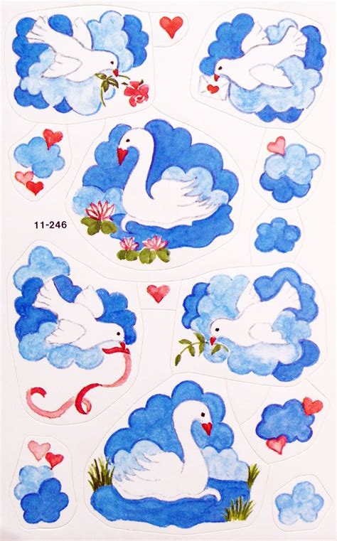 Vintage German Swan Stickers Cool Stickers Sticker Book New Sticker