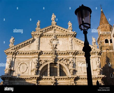 Facade Of Chiesa San Moise Encrusted With Baroque Ornamentation