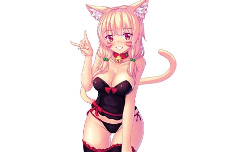Wallpaper Girl Sexy Lingerie Pantsu Cleavage Blouse Panties Long