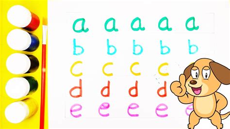 Learn Small English Alphabets A B C D E With Colors Learn How To