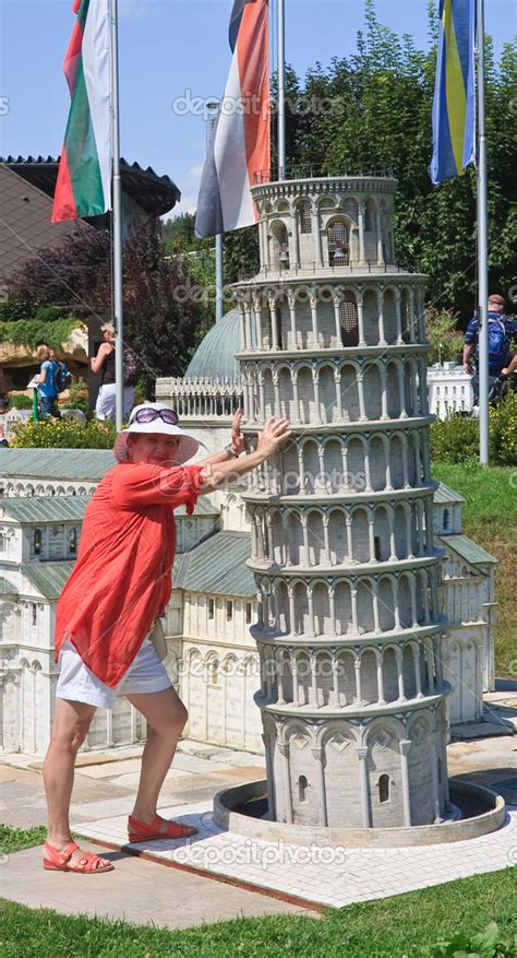 Leaning Tower Of Pisa Italy Klagenfurt Minimundus Austria Stock