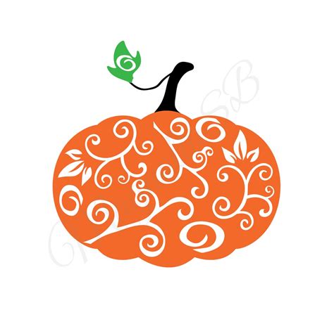 Floral Pumpkin Svg Pumpkin Svg Lace Halloween Svg Cut File For