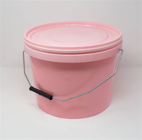 10L Tamper Evident Pink Plastic Buckets With Lid H O Plastics