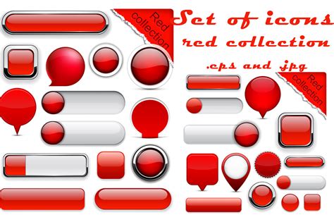 set  red icons templates  icon  vjom