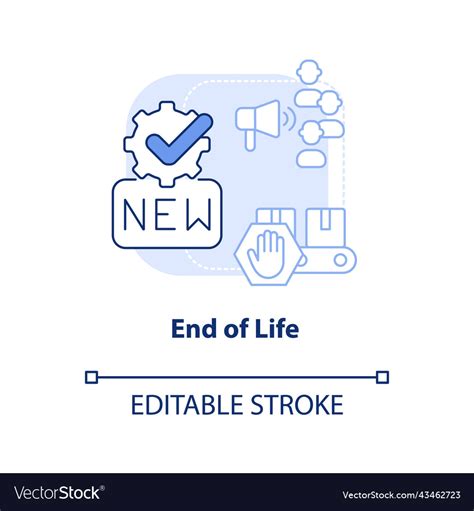 End of life light blue concept icon Royalty Free Vector