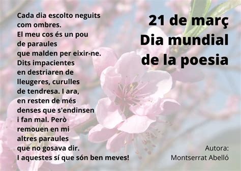 De Mar Dia Mundial De La Poesia Ajuntament De Subirats