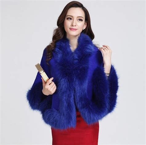 Autumn Winter New Female Cloak Imitation Fox Fur Cloak Cape Imitation