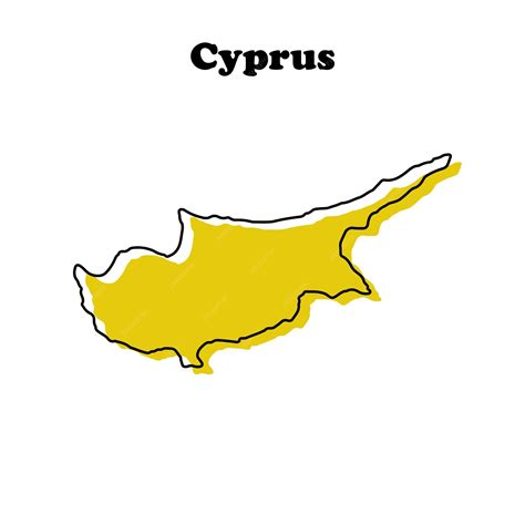 Premium Vector Stylized Simple Red Outline Map Of Cyprus