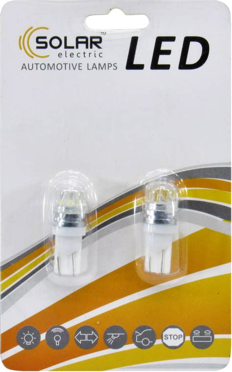 Лампочка без цоколя LED T10_W5W SMD біла 2-діоди 12V W2.1x9.5d (Solar ...