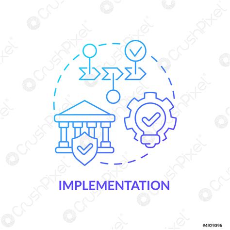 Implementation Blue Gradient Concept Icon Stock Vector 4929396