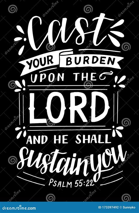 Hand Lettering With Bible Verse Cast Your Burden Upon The Lord And He