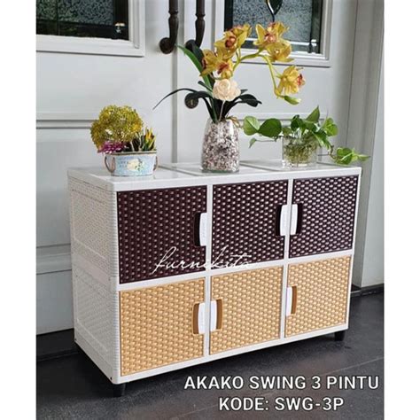 Jual New Realese Lemari Plastik 3 Pintu Akako Swing Susun 3 Akako Fancy