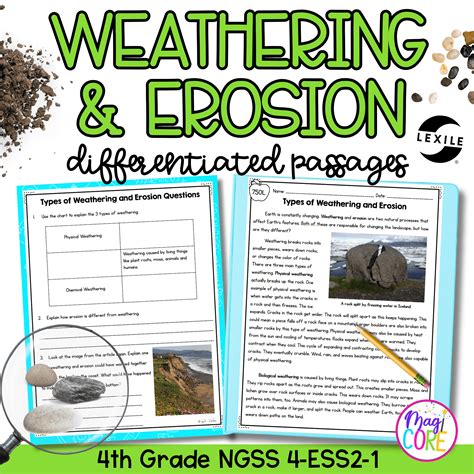 Weathering And Erosion 4 Ess2 1 Magicore Worksheets Library