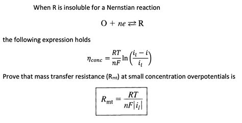 Solved When R Is Insoluble For A Nernstian Reaction O Ne⇄r