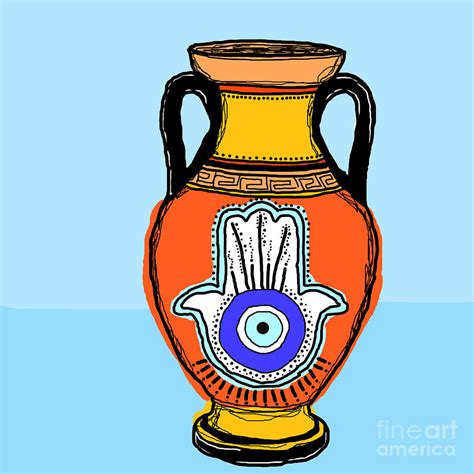 Greek Evil Eye Hand Vase Digital Art By Patricia Panopoulos Pixels