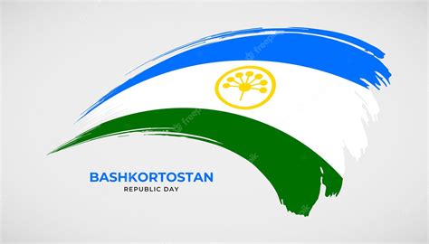 Ручной рисунок мазка флага башкортостана с векторной иллюстрацией ...