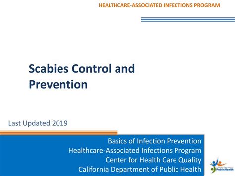 Pdf Scabies Control And Prevention Cdph Home · Scabies Outbreak 11 1 Develop Scabies