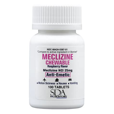 Sda Labs Antiemetic Tablets Meclizine 25mg 100 Ct Wellspring Meds