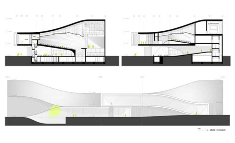 folded auditorium  sections   unfolded elevation aqso