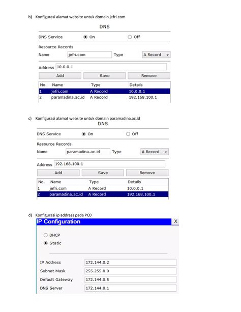 Uts Praktikum Jarkom Static Routing Web Server Dns Server Pdf