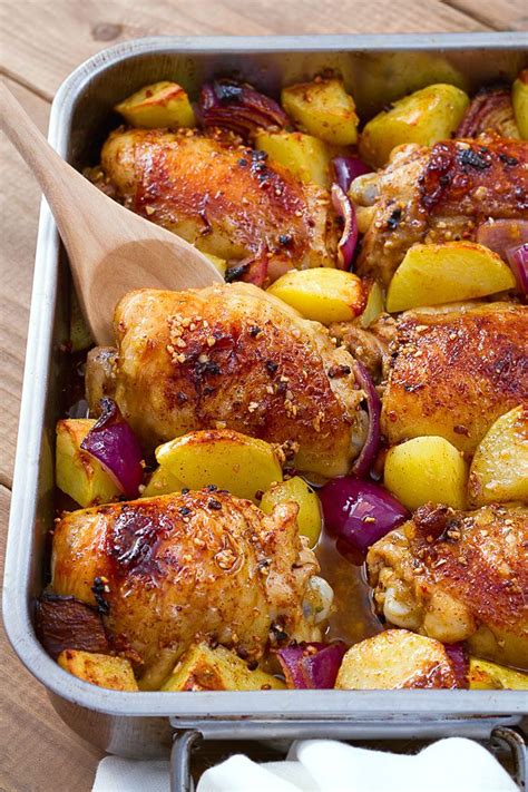 Baked Chicken Thighs Potatoes Design Corral