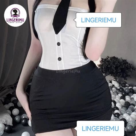 Jual Lingerie Costume Seragam Sekretaris Setelan Rok Dasi Cosplay Wanita Jakarta Barat