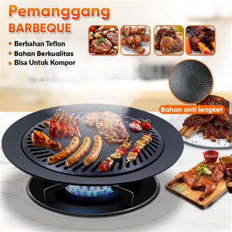 Jual Grill Pan BBQ Alat Pemanggang Anti Lengket 32cm Grill Pan BBQ