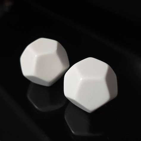 White Blank Dice D12 25mm Twelve Sided Counting Cube Rpg Tabletop