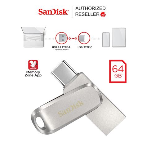 Sandisk Ultra® Dual Drive Luxe Usb Type C 64gb Sdddc4 064g G46แฟลชไดรฟ์ ไดร์ฟ Otg สำหรับ