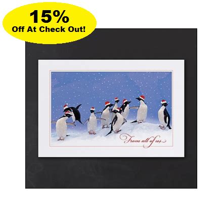 Penguin Christmas Cards - Penguin Holiday Greeting Cards Personalized