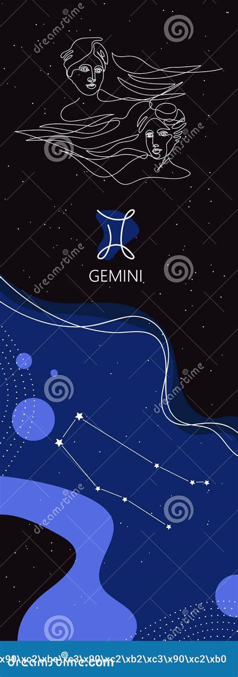 Fondo Zodiaco Constelación De Gemini El Elemento De Aire Banner