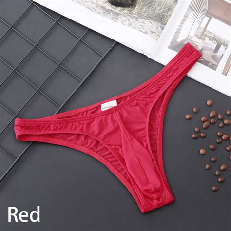 Men Thong String Men S Sexy Underwear Panties Translucent Ice Silk Tanga Gay EBay