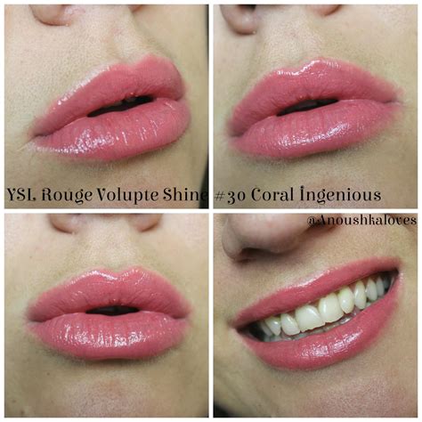 YSL Rouge Volupte Shine 30 Coral Ingenious (44) - Anoushka Loves