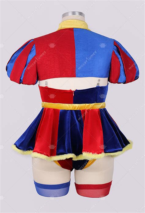 Plus Size Tadc Clown Derivative Sexy Lingerie Suit Blue Red Bodysuit And Mini Skirt With