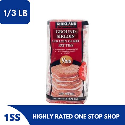 Kirkland Signature Ground Sirloin And Loin Of Beef Patties 1 3LB