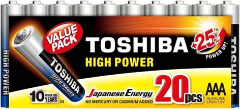 Toshiba Long Lasting Vibration Resistance High Power Alkaline Aaa