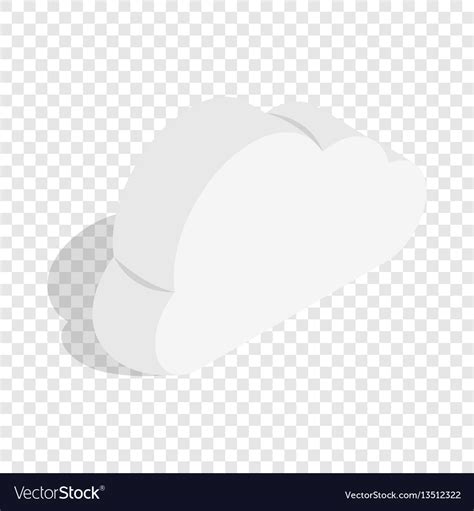 White Cloud Isometric Icon Royalty Free Vector Image