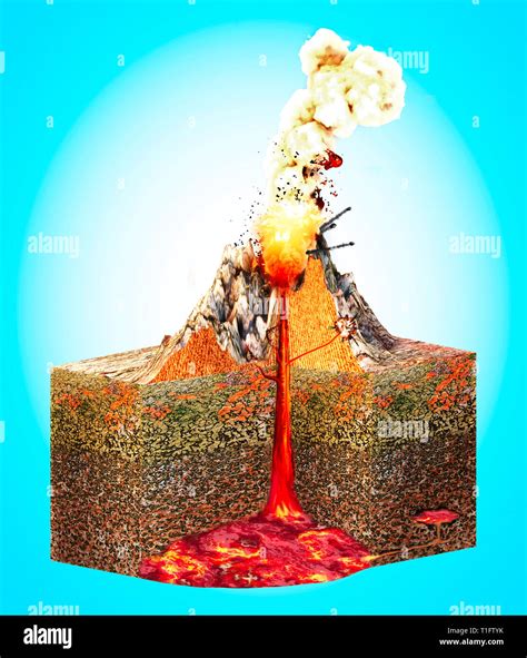 volcano cross section  res stock photography  images alamy