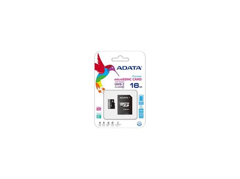 ADATA 16GB Premier microSDHC UHS-I / Class 10 Memory Card with SD ...
