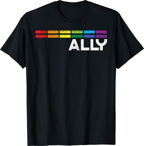 Proud Ally Bars Equality LGBTQ Rainbow Flag Gay Pride Ally T Shirt Walmart
