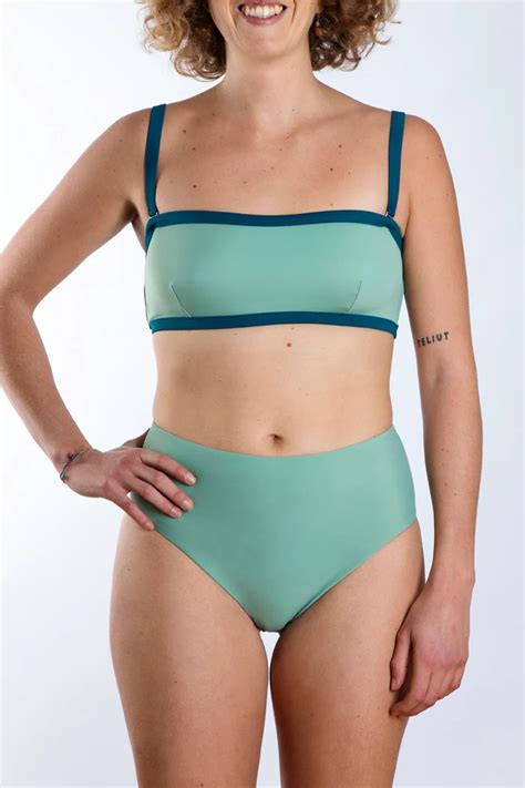 Bikini Top Bandeau Verde Mur Swimwear Sanandcoco